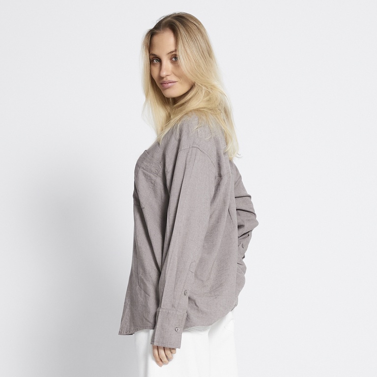 Linen blend shirt "Dina" Dk Beige